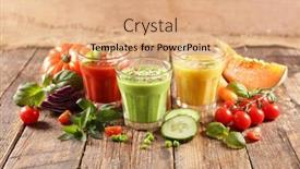  Presentation with smoothie - Slide set with assorted-of-vegetable-smoothie-juice background and a coral colored foreground