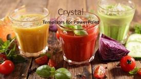  Presentation with smoothie - PPT theme having assorted-of-vegetable-smoothie-juice background and a coral colored foreground