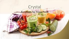  Presentation with vegetarian - Presentation theme consisting of assorted-of-vegetarian-cold-soup background and a lemonade colored foreground