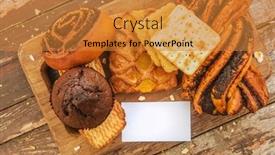  Presentation with pastries - Slide deck consisting of assorted-pastries-on-a-wooden background and a  colored foreground