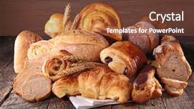  Presentation with bread - Audience pleasing theme consisting of assorted pastry and bread backdrop and a tawny brown colored foreground