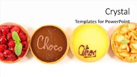  Presentation with baked puff pastry bacon - Slide deck consisting of assorted pastry bakery on white background and a white colored foreground