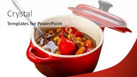  Presentation with olive - Slide deck featuring assorted-peppers-in-the-pot background and a  colored foreground