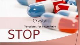  Presentation with pharmaceutical tablets - PPT layouts having assorted-pharmaceutical-medicine-pills-tablets background and a coral colored foreground
