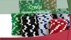  Presentation with poker chips - Amazing PPT theme having red on a white background backdrop and a ocean colored foreground