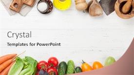  Presentation with organic - Slide deck with assorted-raw-organic-vegetables-herbs background and a white colored foreground