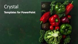  Presentation with peppers - Presentation design consisting of assorted-red-and-green-vegetables background and a tawny brown colored foreground