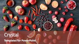  Presentation with organic - Theme enhanced with assorted red toned vegetables background and a tawny brown colored foreground