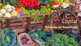  Presentation with vegetables - Presentation theme having assorted-ripe-vegetables-for-sale background and a tawny brown colored foreground