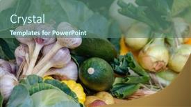  Presentation with vegetables - Presentation theme enhanced with assorted-ripe-vegetables-placed-inside background and a  colored foreground