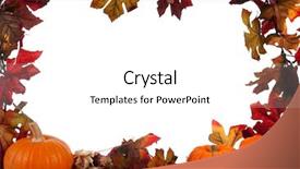  Presentation with fall leaves border - Theme with thanksgiving borders - border of assorted sizes background and a white colored foreground