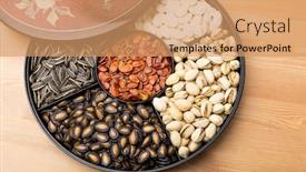  Presentation with lunar new year - Slide set having assorted snack tray and for lunar new year background and a coral colored foreground