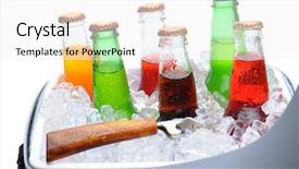  Presentation with soda - Audience pleasing theme consisting of assorted soda bottles backdrop and a sky blue colored foreground