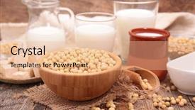  Presentation with milk product - Presentation theme consisting of assorted soy product background and a lemonade colored foreground
