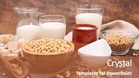  Presentation with soy - Beautiful PPT theme featuring assorted soy products backdrop and a red colored foreground