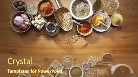  Presentation with herb - Beautiful slides featuring assorted-spices-and-herb backdrop and a tawny brown colored foreground