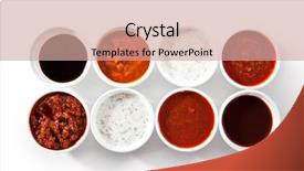  Presentation with hot sauce - Slides featuring assorted spicy sauces over white background and a coral colored foreground