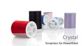  Presentation with red white blue - Cool new presentation theme with assorted-spools-of-thread-including backdrop and a white colored foreground