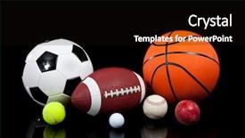  Presentation with ball sports - Amazing theme having assorted sports balls including backdrop and a wine colored foreground