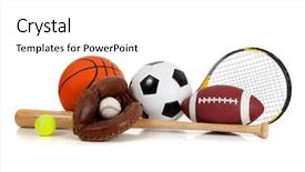  Presentation with tennis - Theme consisting of assorted sports equipment including background and a white colored foreground