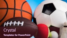  Presentation with winner - Audience pleasing slide set consisting of assorted-sports-equipment-winner-background backdrop and a tawny brown colored foreground