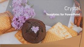  Presentation with pastries - Presentation having assorted-sweet-pastries-with-empty background and a gray colored foreground