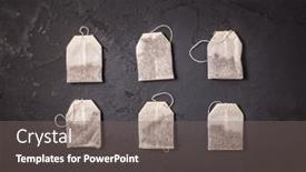  Presentation with black tea - Theme with assorted-tea-bags-on-black background and a gray colored foreground