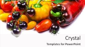  Presentation with simple design white - Audience pleasing presentation consisting of assorted tomatoes and vegetables isolated backdrop and a white colored foreground