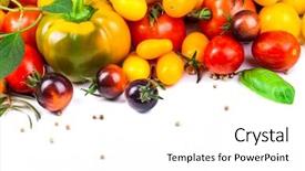  Presentation with simple design white - Presentation theme featuring assorted tomatoes and vegetables isolated background and a white colored foreground