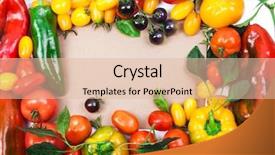  Presentation with simple design white - PPT theme featuring assorted tomatoes and vegetables isolated background and a lemonade colored foreground