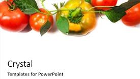  Presentation with vegetables - Cool new presentation with assorted tomatoes and vegetables isolated backdrop and a white colored foreground