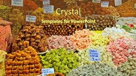  Presentation with lukum - Presentation theme consisting of assorted turkish delight sweets lukum background and a tawny brown colored foreground