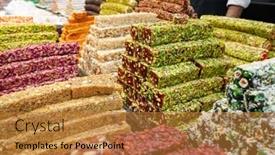  Presentation with turkish - Beautiful theme featuring assorted-turkish-delight-sweets backdrop and a gold colored foreground