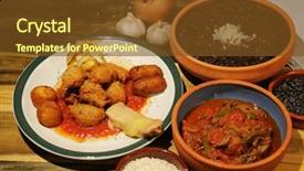  Presentation with cuban - Amazing presentation theme having assorted typical cuban dishes over wooded table backdrop and a tawny brown colored foreground