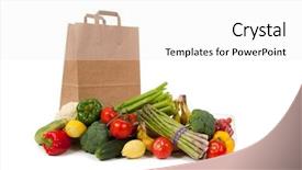  Presentation with assorted sports equipment including - Slide deck consisting of assorted vegetables and fruits including background and a white colored foreground