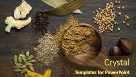  Presentation with spread - Presentation design consisting of assorted-whole-indian-spices-spreaded background and a tawny brown colored foreground