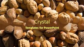  Presentation with almonds - Theme with assorted-whole-mixed-nuts-including background and a tawny brown colored foreground
