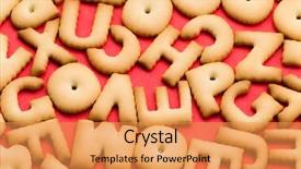  Presentation with biscuit - Presentation theme featuring assorted word biscuit over red background background and a gold colored foreground