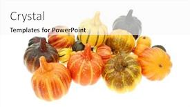  Presentation with autumn - Amazing slide set having assortiment-artificial-of-autumn-harvested backdrop and a white colored foreground