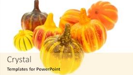  Presentation with autumn - Beautiful PPT theme featuring assortiment-artificial-of-autumn-harvested backdrop and a yellow colored foreground