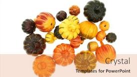  Presentation with autumn - Slide set enhanced with assortiment-artificial-of-autumn-harvested background and a gold colored foreground