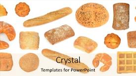  Presentation with loan products - Presentation design having assortment bread products from wheat background and a blonde colored foreground