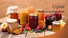  Presentation with fruit jam - Amazing presentation design having assortment fruit jam backdrop and a coral colored foreground