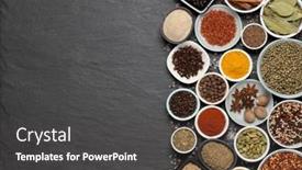  Presentation with spices - Presentation theme enhanced with assortment-of-aromatic-spices background and a dark gray colored foreground