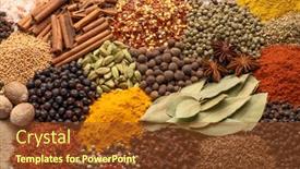  Presentation with herbs - Amazing presentation theme having assortment-of-aromatic-spices backdrop and a tawny brown colored foreground