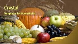  Presentation with fruits - Colorful slide set enhanced with assortment of autumn fruits provide backdrop and a tawny brown colored foreground