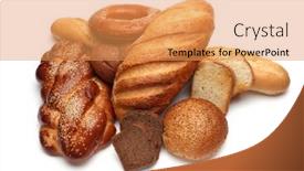  Presentation with bread - Presentation with assortment-of-baked-bread background and a yellow colored foreground