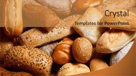  Presentation with bread - PPT layouts featuring bridge called megyeri over the river danube in hungary background and a ocean colored foreground