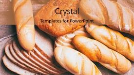  Presentation with fragrant - Slide deck having assortment of baked delicious bread on wooden table worktop background fresh fragrant bread on the table food healthy eating concept background and a gold colored foreground