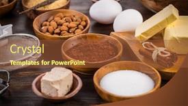  Presentation with baking cookies - Beautiful presentation design featuring assortment of baking ingredients for xmas cookies and biscuits backdrop and a tawny brown colored foreground